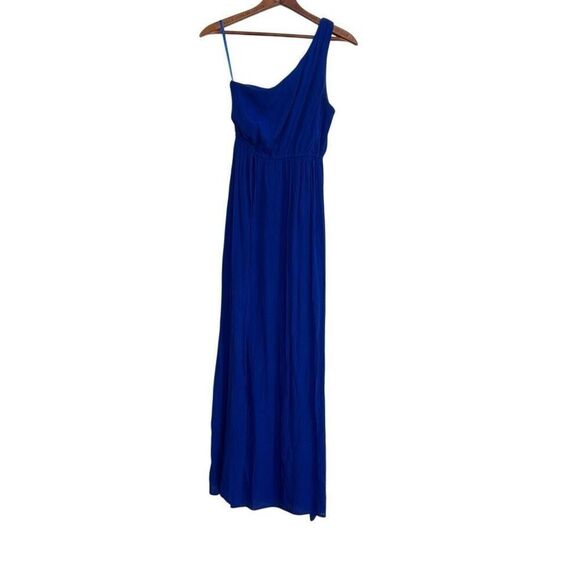 Ya Los Angeles One Shoulder Asymmetrical Maxi Dress Blue Small - Picture 1 of 7